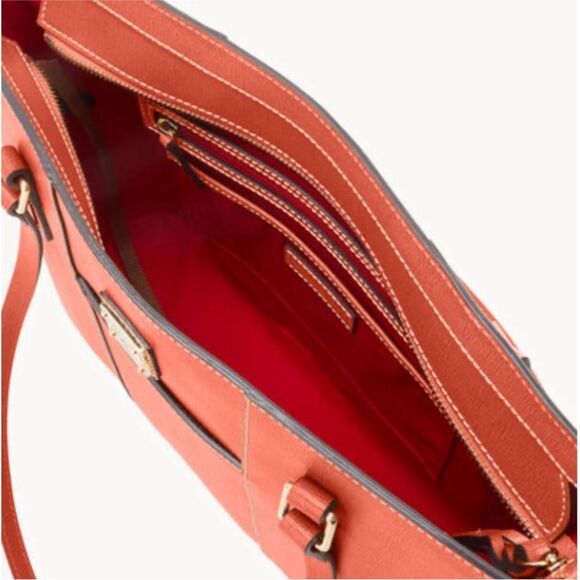 Dooney & Bourke Saffiano Lexington in Coral New with Tags - Picture 5 of 13